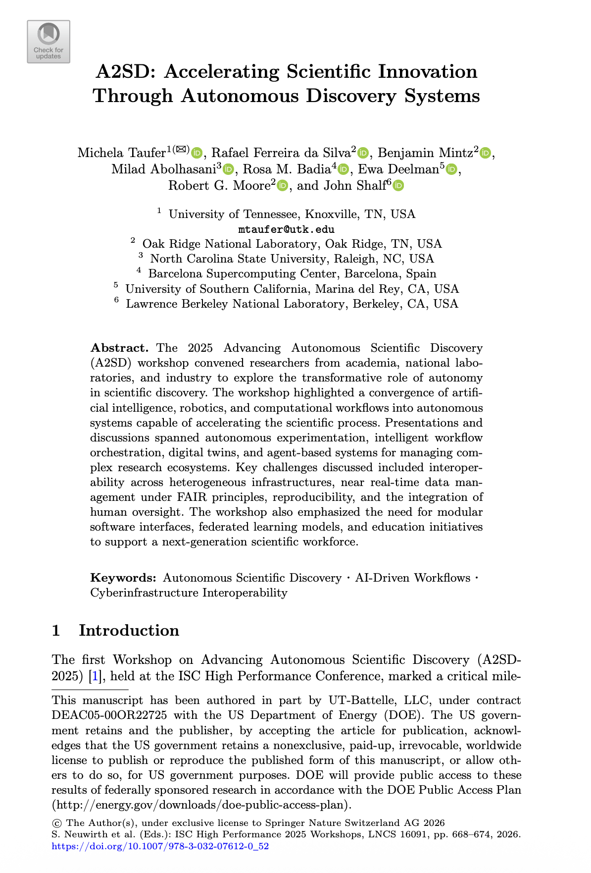 A2SD: Accelerating Scientific Innovation Through Autonomous Discovery Systems cover